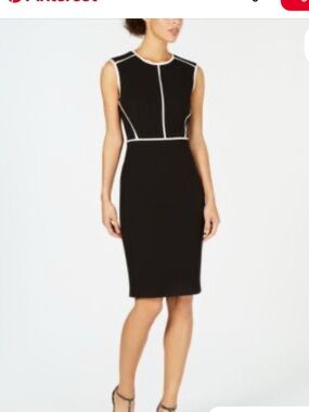 MOVING SALE 🛍️ Calvin Klein Black Dress with White Accents